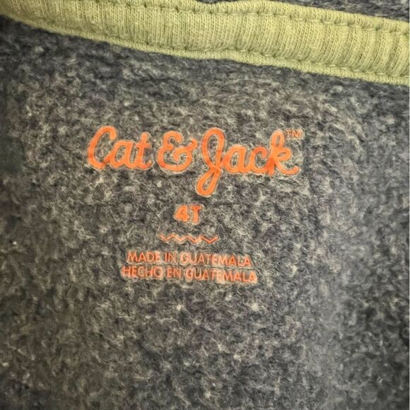 Cat & Jack Hooded Cotton Blend Sweater Kids 4T Blue EUC - Picture 3 of 4